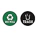 FOAL Recycle & Trash Vinyl Lettering Decal Stickers (Green Recycle w/Black Trash, 4”x4“)