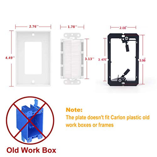 image for VCE 3 Pack Single Brush Wall Plate with Single Gang Low Voltage Mounti