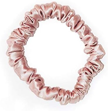Waterlily Scrunchie 100% Mulberry Silk 22momme Hair Ties Scrunchies for Women Girls Soft Natural Large (Champagne)