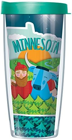Minnesota Paul Bunyan &amp; Babe the blue ox Cup 16oz Mug with Lid