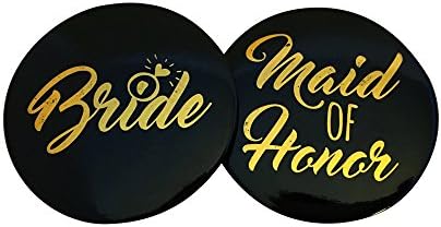 Set of 12 Bachelorette Party Button Favors by Bachelorette Box | Includes Bride, Maid of Honor, and 10 Characteristics for Bridesmaids