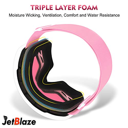 JetBlaze Ski Goggles, OTG Snowboard Goggles (Pink) - Thumbnail 2