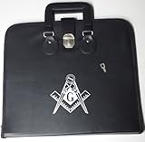 Masonic Regalia Smart File Case For MM/WM Apron with Soft Handle in Black with G