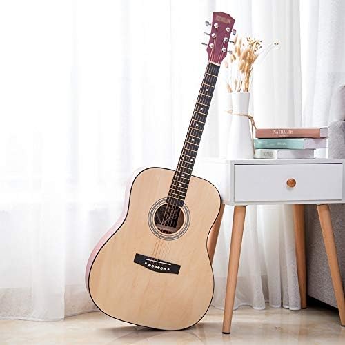 Miiliedy Vintage 41 Inch Beginner Guitar Male and Female Students Practice Folk Guitar Wooden Guitar Novice Entry Instrument Bag With Spare String Polishing Cloth Rounded Corner