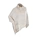 Sweater Knit Cowl Neck Poncho Shawl Wrap in Beige, Black & Grey - Tunic Length