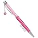 PINK Crystal Ballpoint Pen with Dangling charms Filled With Swarovski Crystal Elements.