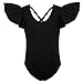 BAOHULU Girls Flutter Ruffle Non Tutu Style Short Sleeve Ballet Leotard Dance 3-14 Years