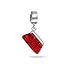Dangle Red Clutch Purse Pocketbook Hand Bag Charm Bead For Women For Teens 925 Sterling Silver Fits European Bracelet