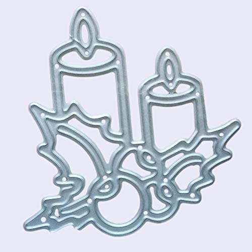 Christmas Burning Candle Metal Cutting Dies Stencils DIY Embossing - Thumbnail 3