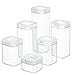 DuraHome FLiPLOCK Airtight Food Storage Containers 6 Piece Set - BPA Free Durable Clear Acrylic Container with Innovative Air Tight Handle Lid for Dry Goods Pantry Organization (Square)