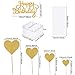 Money Cake Pull Out Kit Include Pulling Money Box, Plastic Roll with 20 Transparent Bags, Happy Birthday Cake Toppers, 7 Heart Cupcake Picks for Graduation Wedding Party Decorations
