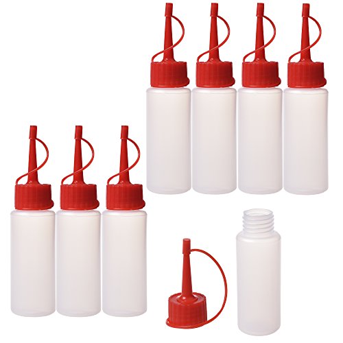 BCP Pack of 8 Plastic Empty Squeeze Paint Crafts Bottles, Condiment Squeeze Bottles, Cake Decorating Squeeze Bottles, 60ML