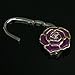 Folding Handbag Purse Bag Hanger Table Hook Hang Rose Flower Shape Purple