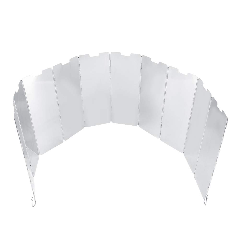 10pcs Foldable Burner Windshield Aluminum Alloy Folding Camp Stove Wind Screen for Outdoor Camping Picnic BBQ Cooking