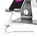 ZVE 2 in 1 Universal Iphone Stand and Aluminium Apple Iwatch Charging Stands Dock Cradle for iWatch (38mm 42mm),iPhone 7 8 X Plus,ipad (Up to 12.9 inch) Space grey with 42MM case