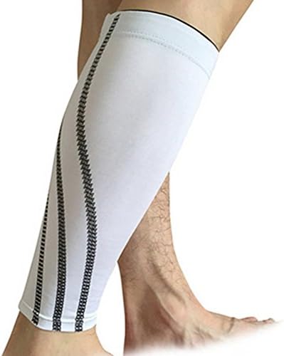 (2PCS) Football Pads Shin Guards Soccer Protective Leg Calf Compression Sleeves Sports Safety Cycling Running Fitness shinguards (X-Large, White)