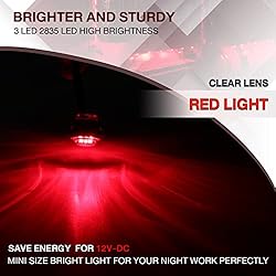 TMH 10 Pcs 3/4 Inch Clear Lens Red 3 LED Mini Round