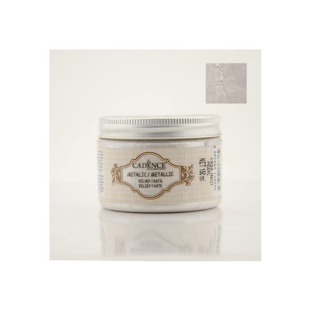 CADENCE Metallic Relief Paste 5934 Pearl 150ml - Arts-Crafts, Hobby-Paints, CADENCE, Metallic, Relief-Paste