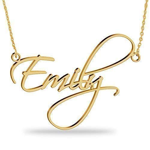 Amazon.com: 18K Gold Plated Name Necklace Personalized Sterling Silver