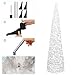 N&T NIETING Pop Up Christmas Tree with Lights & 30 Balls, 5Ft Collapsible White Tinsel Skinny Tree Decorations for Holiday Xmas Home Office Decor