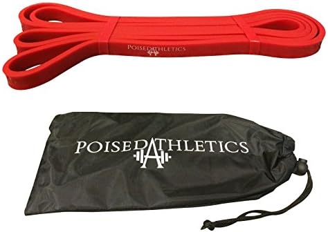 Professional Grade Resistance Band by Poised Athletics (41" Loop) For Pull Up Assist - Physical Therapy - Stretching - Mobility - CrossFit - SINGLE BAND - Up to 35 lbs of Resistance (RED)