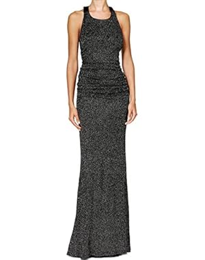 Womens Halter Neck Ruched Gown