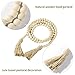 Farmhouse Beads 59in Wooden Bead Garland - 5 Pcs Artificial Eucalyptus Stem Grasses for Wedding Bouquet Home Decor - Wood Tassels Rustic Country Prayer Boho Beads for Christmas Holiday Decoration
