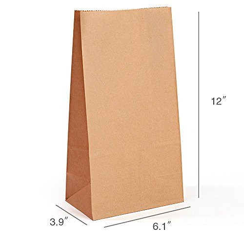 Halulu Paper Lunch Bags (6.1x3.9x12", brown)