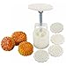king do way Mooncake Fodant Gift DIY Moon Cake Mold 4 Flower Plant Stamps Decor Mould (Round)