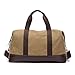 Sunshinejing Classic Weekender Overnight Duffel Bag Canvas Leather Carry on Travel Tote