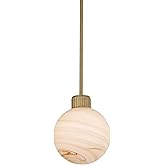Possini Euro Design Jupiter Modern Mini Pendant Light - 7.5” Wide Brass & Glass Kitchen Island Ceiling Hanging Light Fixture 