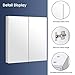 Tangkula Mirrored Medicine Cabinet, Bathroom Wall Hanging Cabinet with Double Mirrored Doors & Adjustable Shelf, Wall-Mounted Bathroom Storage Organizer, White, 24.5 x 4.5 x 25.5 Inches