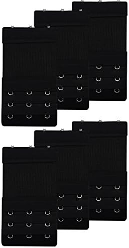 Womens Bra Band Extension Accessories Bra Elastic Extender 3 Hook Black 6pcs
