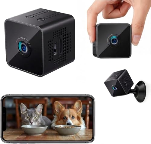 Mini WiFi Spy Camera 1080P Full HD Discreet Indoor Surveillance Camera with Motion Detection and Night Vision, Small Smart Camera for Baby, Home, Office and Car, Black