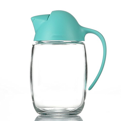 Olive Oil Dispenser Bottle with Automatic Cap 21oz Glass Oil and Vinegar Dispenser Bottle for Kitchen, No Drip Condiment Dispensing Cruet Container with Precise-Pour Spout Lovely Penguin Design(Green) - Thumbnail 6