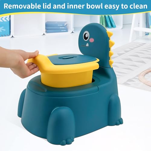 TERRIFI Dinosaur Urinal Potty Training Chair for Kids, Comfortable Toddler Toilet Trainer with Lid, Suitable for Boys and Girls Ages 1-6