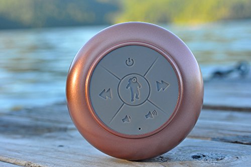 Waterproof Bluetooth Shower Speaker Splash Tunes - Portable, Hands Free, Wireless, Water Resistant, Shower Speaker with Built-in Mic and Suction Cup (Splash Tunes Pro, STP Rose Gold)