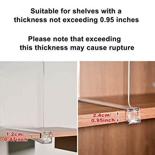 YMHPRIDE 6 Pack Clear Acrylic Closets Shelf Dividers Closet Separators