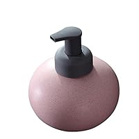 Layboo Ceramics Spherical Foaming Soap Dispensers Pump-Bottles for Kitchen, Bathroom Countertop and Vanities 600 ml(20.49 oz) (Pink)