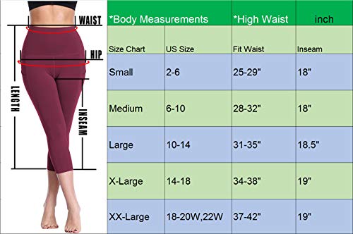 image for Neleus Women's 3 Pack Tummy Control High Waist Capris Leggings with Tw