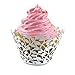 CUPCAKE WRAPPERS - 100 Pack White Shimmering Decorative Vine Lace Liner Wrapper - Versatile Design makes it perfect for Weddings Birthdays Tea Parties and any Special Event