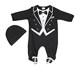 Hope Balloon Baby Boy's 2 Piece Tuxedo Sleeper With Matching Hat