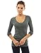 Patty Women's Raglan V Neck Long Sleeve Ruched Tee