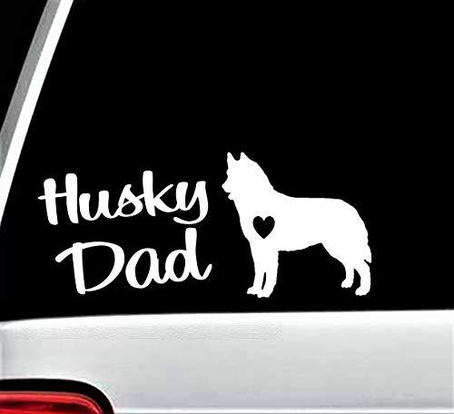 Husky Dad Dog Decal Sticker for Car Window 8 Inch BG 183