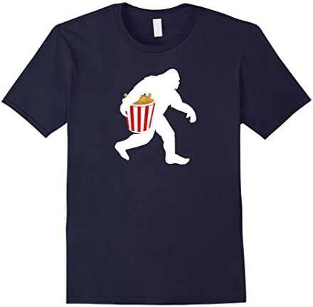 Mens Bigfoot with Fried Chicken Shirt, Funny Novelty Tee Medium Navy