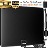[Upgraded 2020] Biling TV Antenna for Digital TV Indoor, 90-130 Miles Digital Antenna Indoor Amplified HD Antenna, HDTV Antenna with Amplifier Signal Booster - 13.2ft Coax Cable/USB Power Adapter