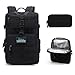 PRIMOCEAN Backpack 40L-50L, Insulated Cooler Bag, Hiking, Traveling, 17-inch Laptop, Camping, 3 in 1 Detachable, Waterproof, USB Port, Molle, Beach, Fishing, Hunting, Meal Prep Lunch Box (Black)