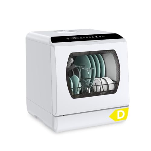 Hermitlux Mini Geschirrspüler 6 Programmen, 5 Gedecke, Glastür