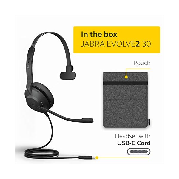 Jabra-Evolve2-30-Headset--Noise-Cancelling-Microsoft-Teams-Certified-Mono-Headphones-With-2-Microphone-Call-Technology--USB-C-Cable--Black Jabra Evolve2 30 Headset – Noise Cancelling Microsoft Teams Certified Mono Headphones with 2-Microphone Call Technology…
