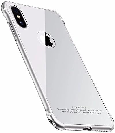 iPhone X Case, ArtMine Luxury Ultra Thin Aluminum Metal Frame Drop Protection Hybrid Construction Back Case Cover for Apple iPhone X 2017, White
